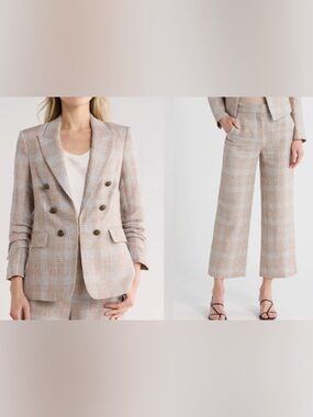 VERONICA BEARD Full Suit - Beacon Linen Dickey Jacket + Pants Sz 4 NWT $1,296